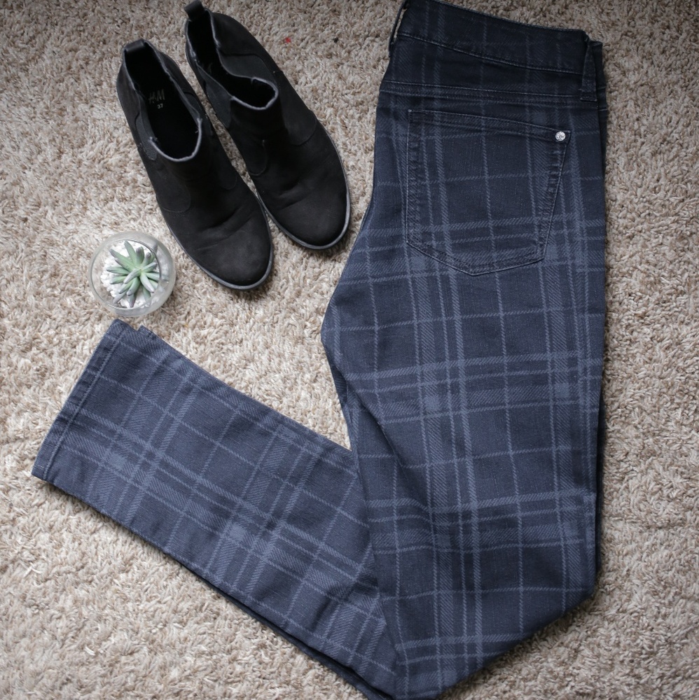 Miracle Body Stylish Plaid Jeans